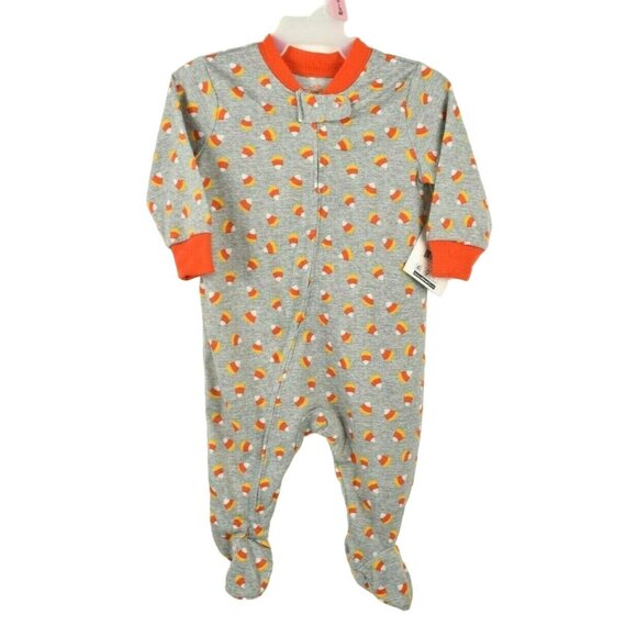 Halloween Sleep and Play Candy Corn One Piece Sleeper Size 0-3 Months (New) - Picture 2 of 4